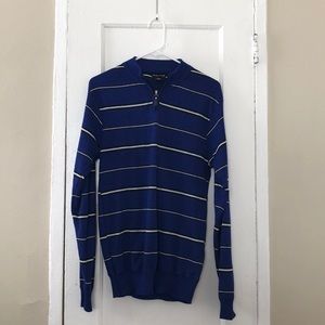 Blue and White Quarter Zip